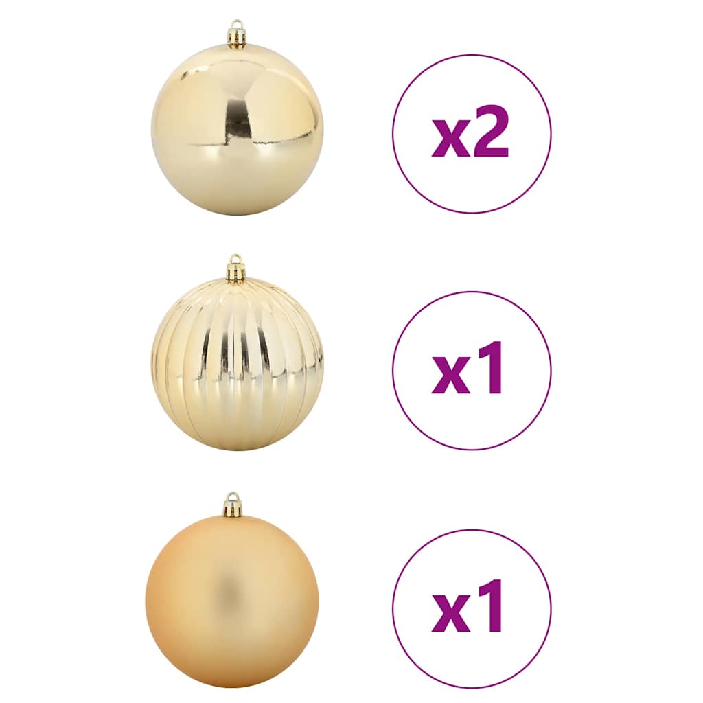 Christmas Bauble Set XXL 4 pcs Gold Plastic