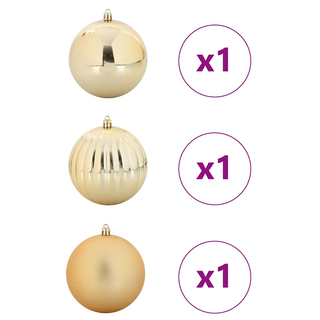 Christmas Bauble Set XXL 3 pcs Gold Plastic