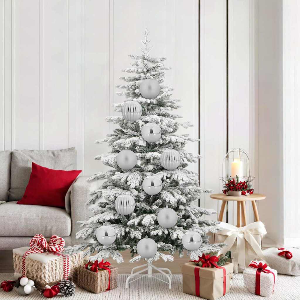 Christmas Bauble Set XL 9 pcs Silver Plastic