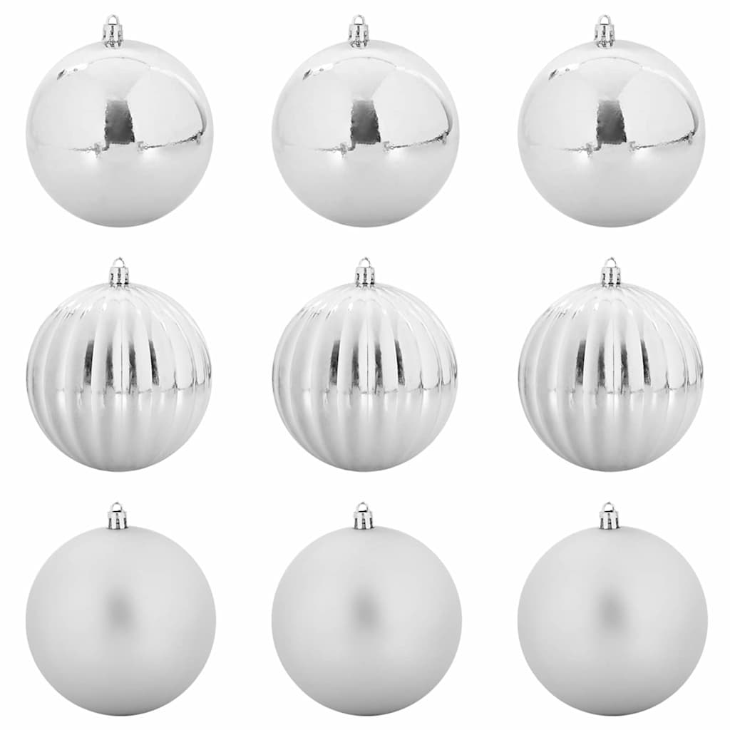 Christmas Bauble Set XL 9 pcs Silver Plastic