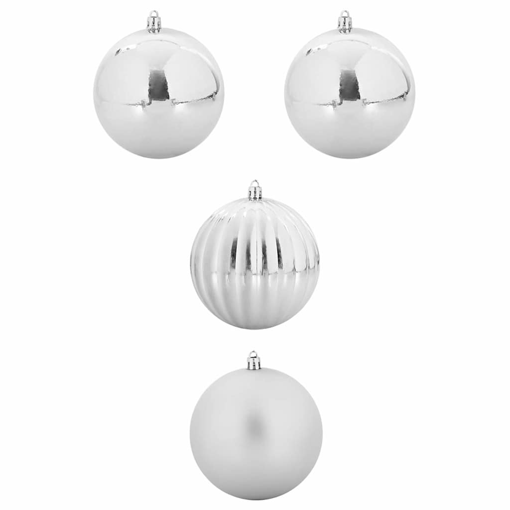 Christmas Bauble Set XXL 4 pcs Silver Plastic