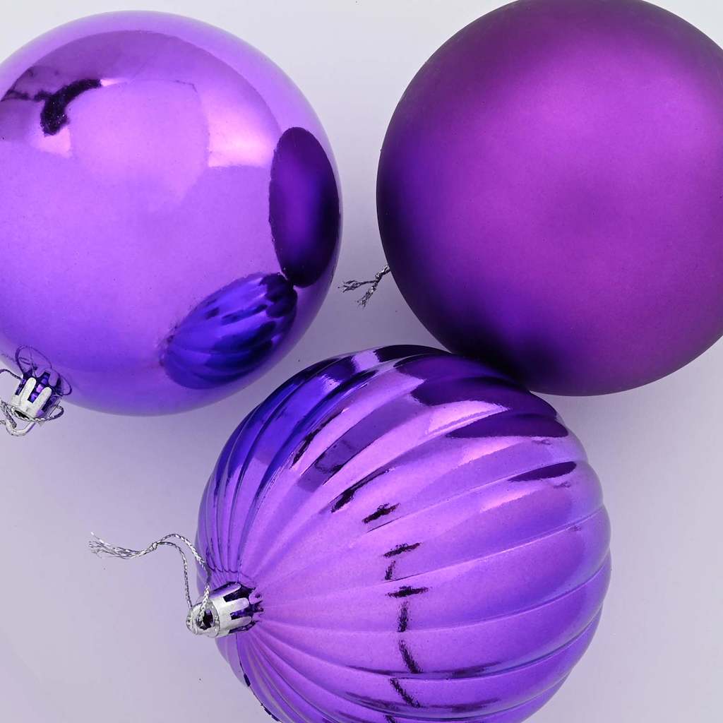 Christmas Bauble Set XL 15 pcs Lilac Plastic