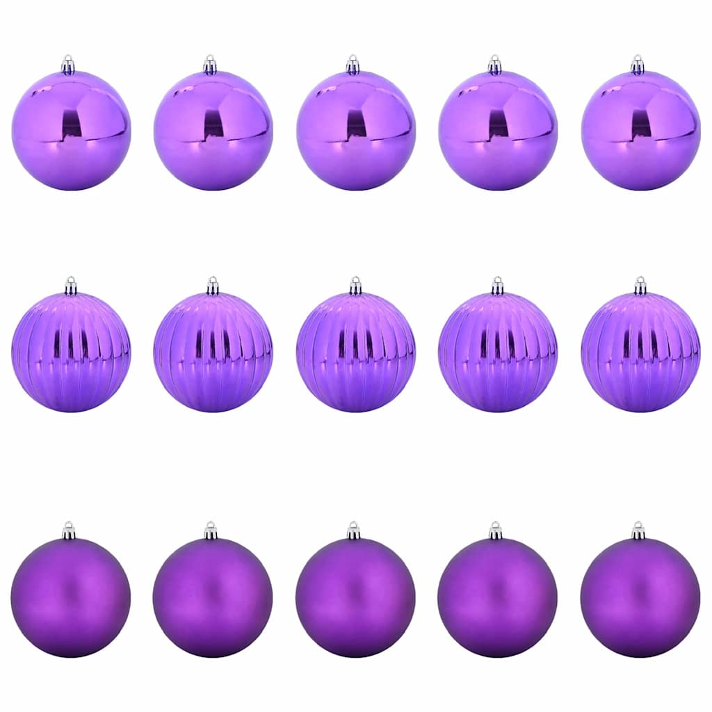 Christmas Bauble Set XL 15 pcs Lilac Plastic