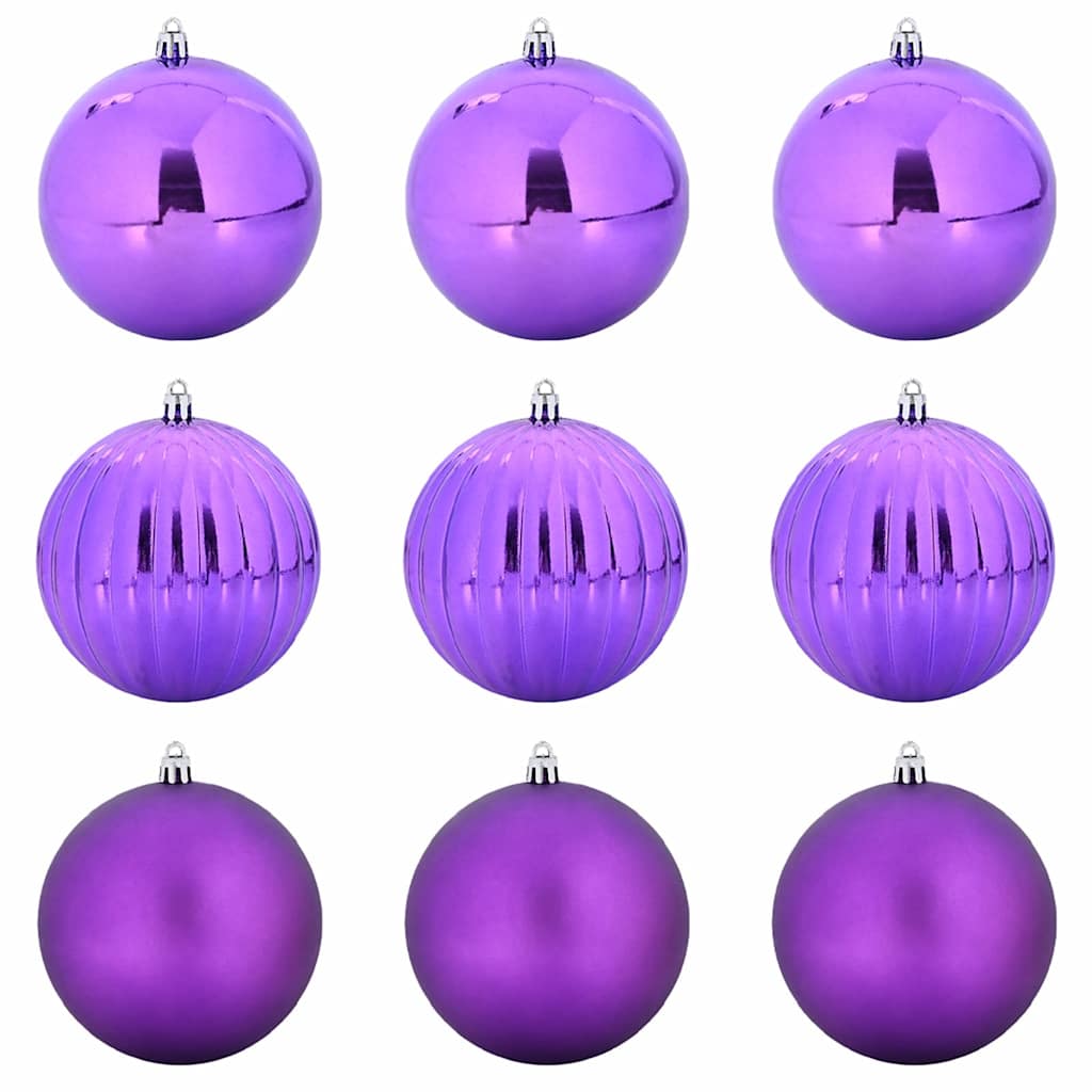 Christmas Bauble Set XL 9 pcs Lilac Plastic