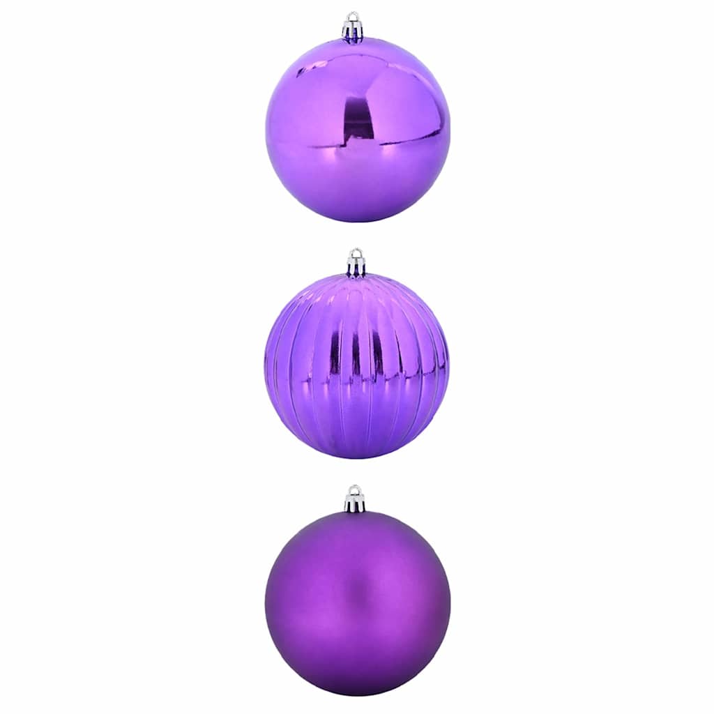 Christmas Bauble Set XXL 3 pcs Lilac Plastic