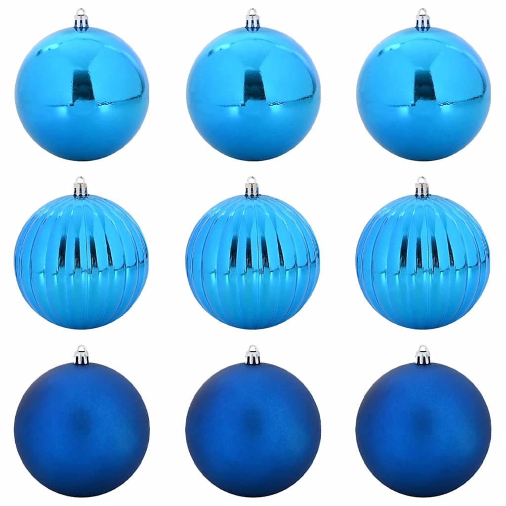 Christmas Bauble Set XL 9 pcs Blue Plastic