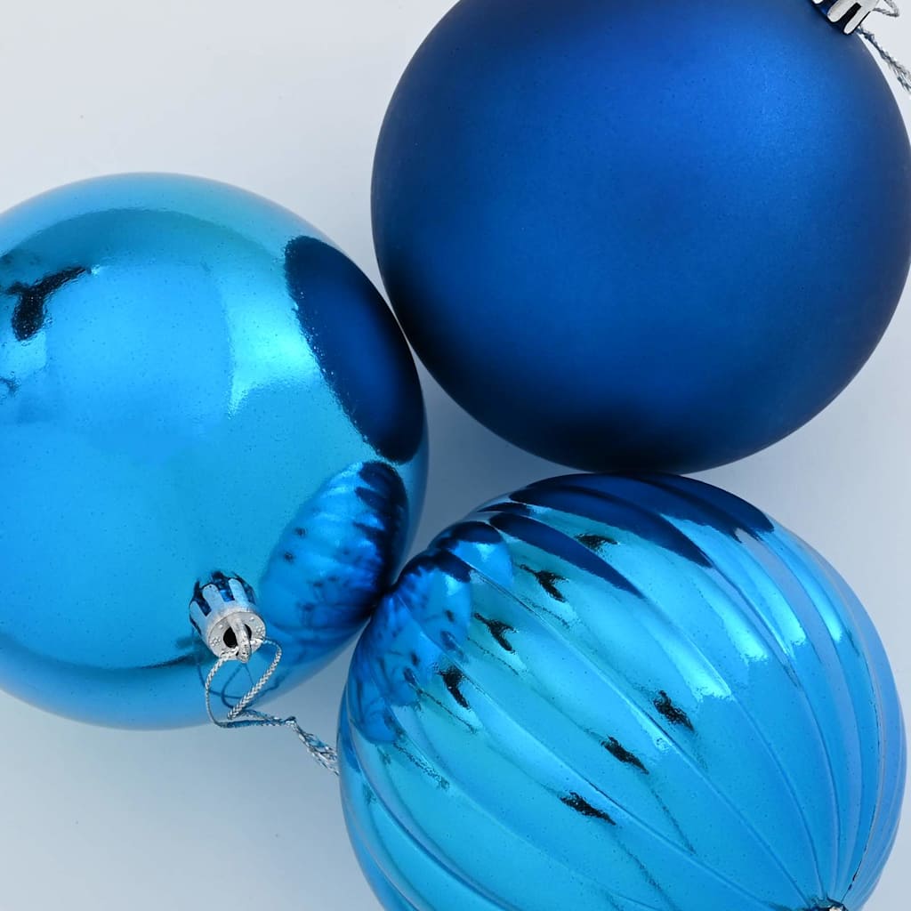 Christmas Bauble Set XXL 4 pcs Blue Plastic