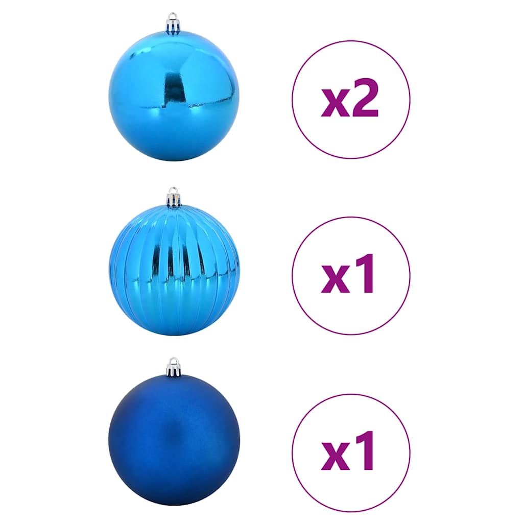 Christmas Bauble Set XXL 4 pcs Blue Plastic