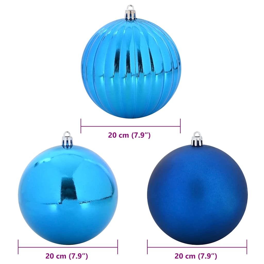 Christmas Bauble Set XXL 4 pcs Blue Plastic
