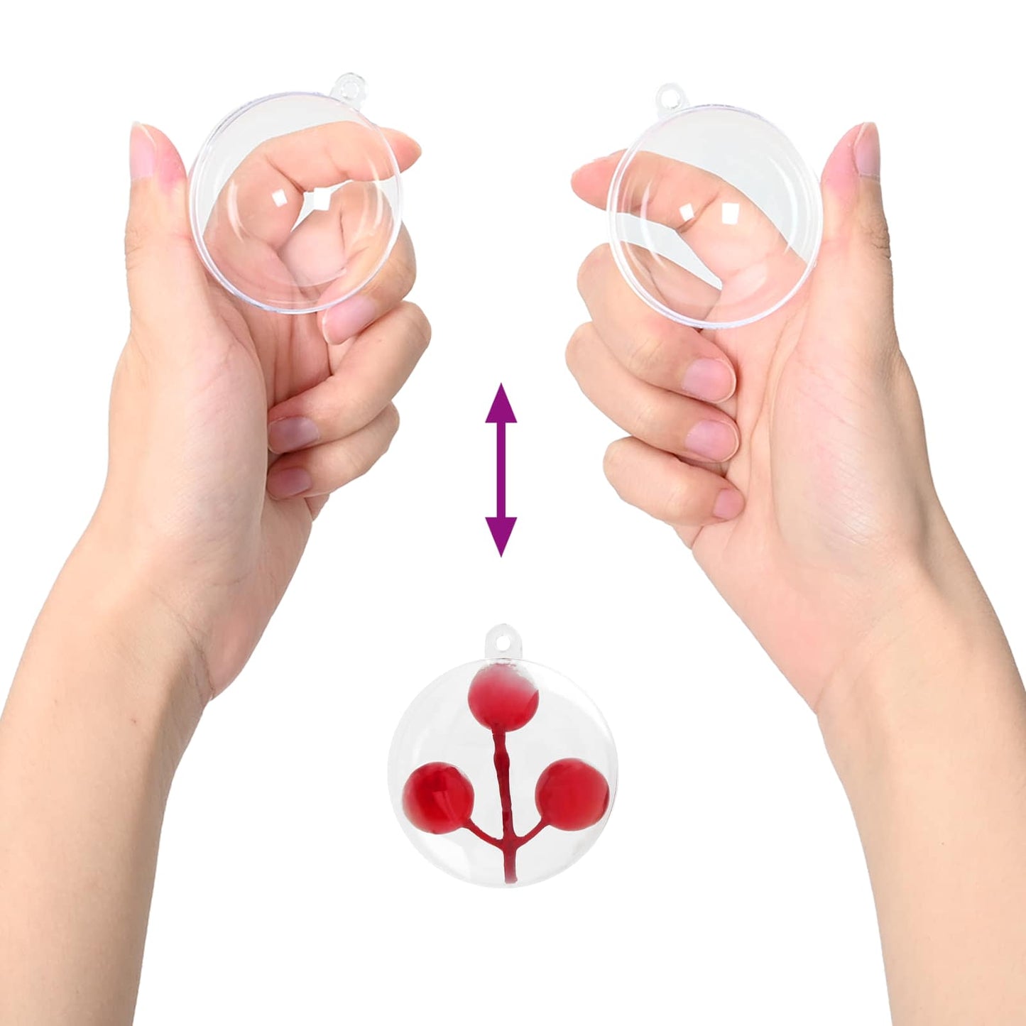 Christmas Bauble Set 50 pcs Transparent Ø 5 cm Plastic