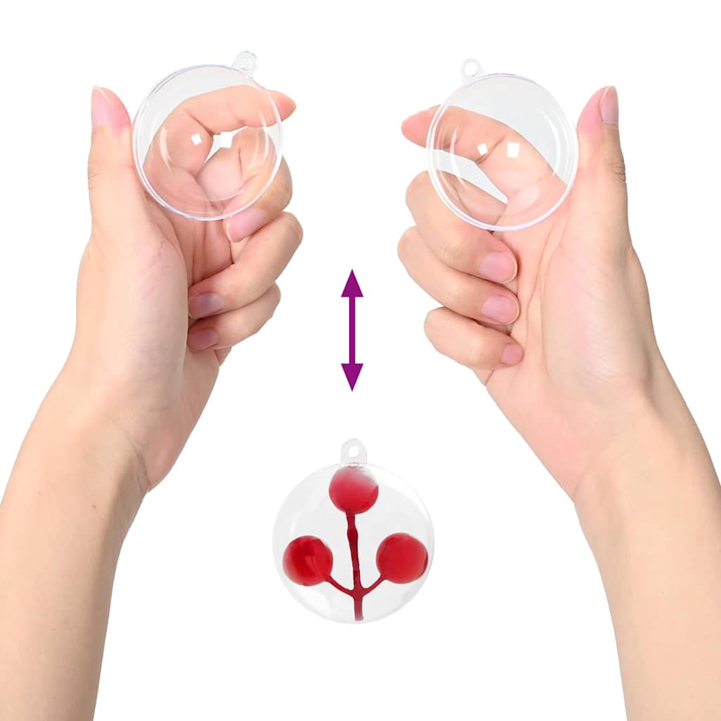 Christmas Bauble Set 25 pcs Transparent Ø 8 cm Plastic