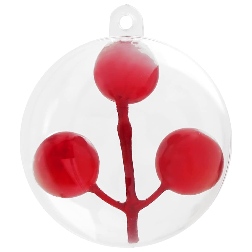 Christmas Bauble Set 25 pcs Transparent Ø 8 cm Plastic
