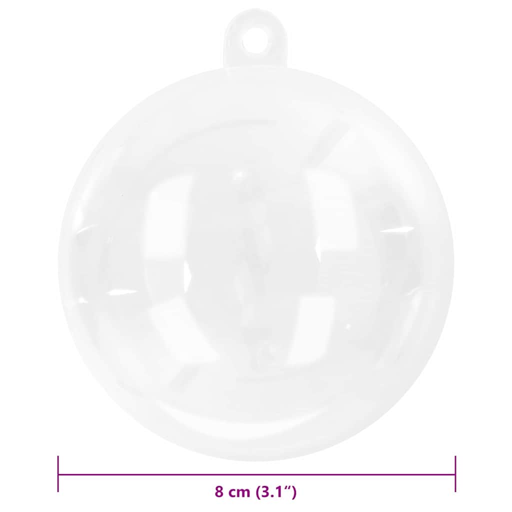 Christmas Bauble Set 100 pcs Transparent Ø 8 cm Plastic