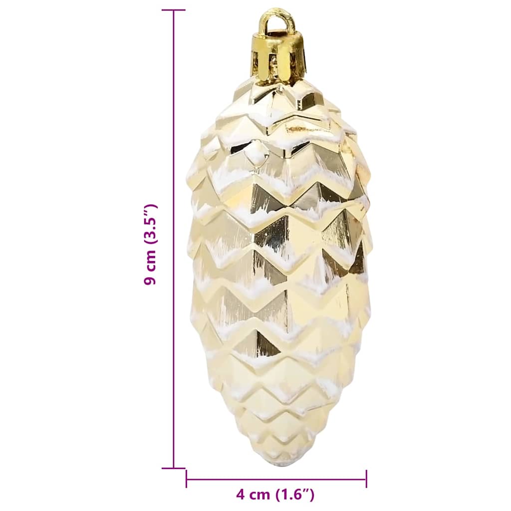 Christmas Pine Cone Ball 40 pcs Gold Plastic