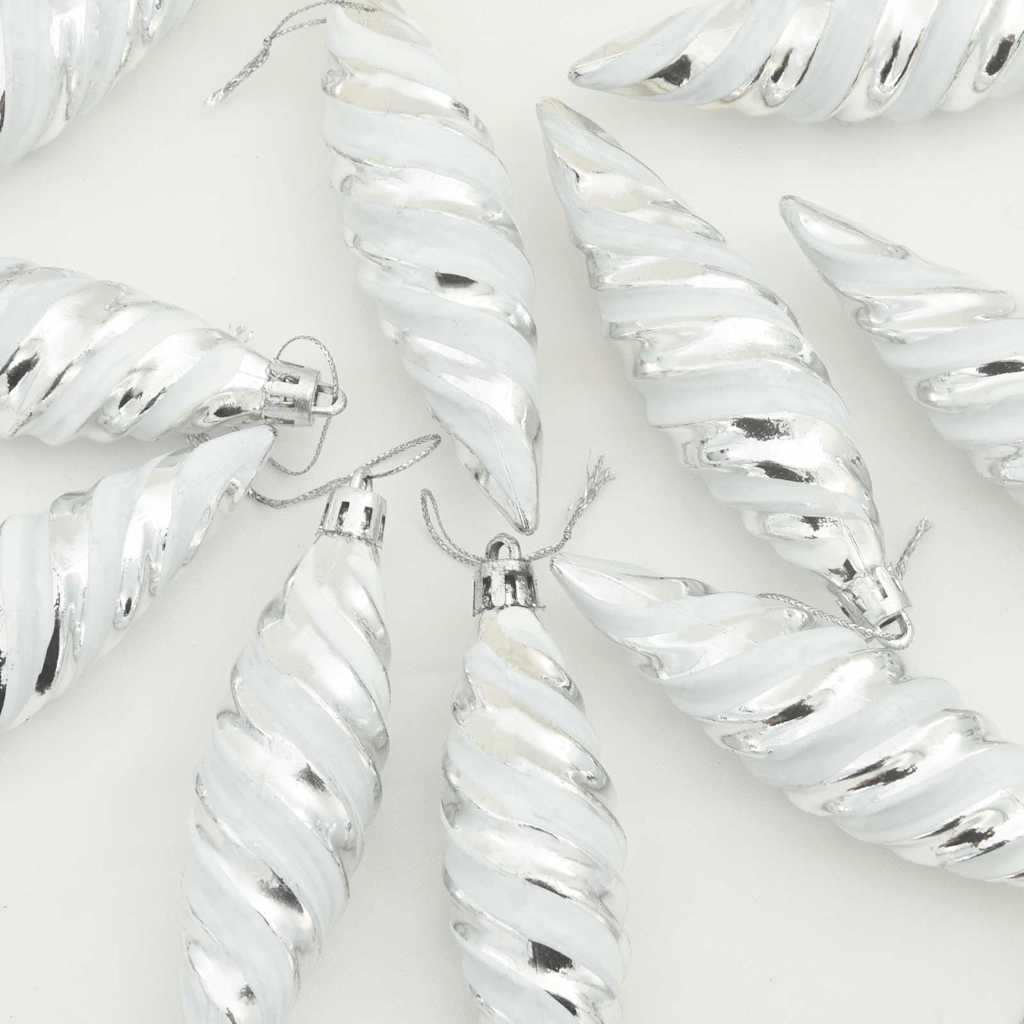 Christmas Spiral Shape Ball 40 pcs Silver Plastic