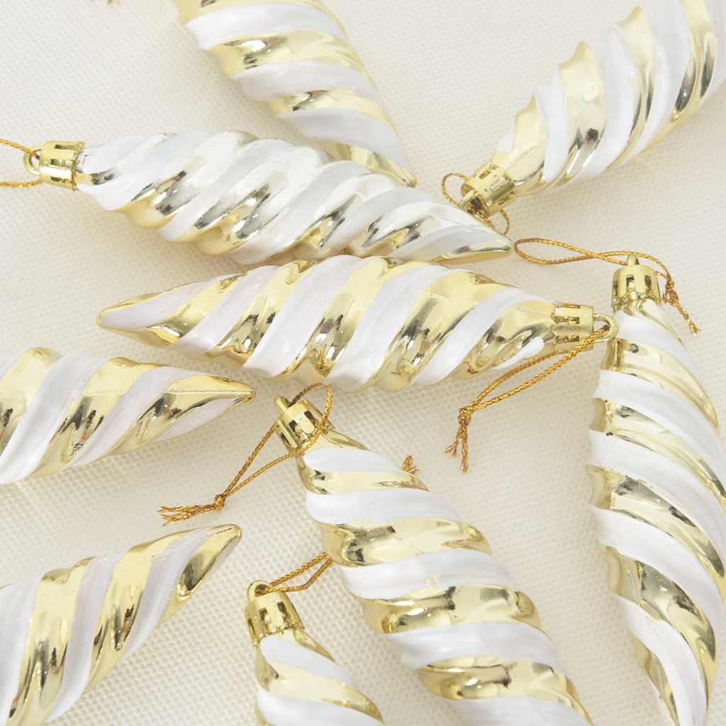 Christmas Spiral Shape Ball 40 pcs Gold Plastic