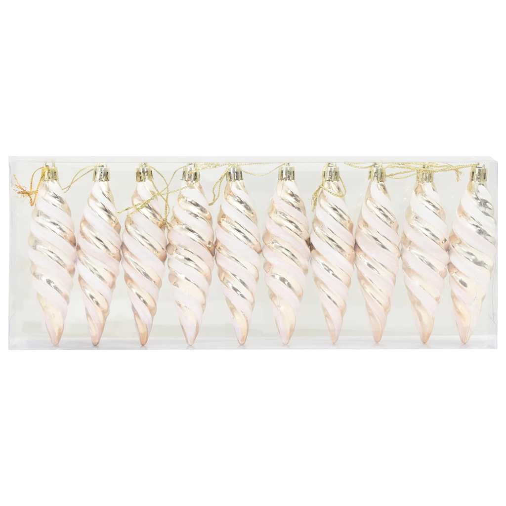 Christmas Spiral Shape Ball 40 pcs Champagne Plastic