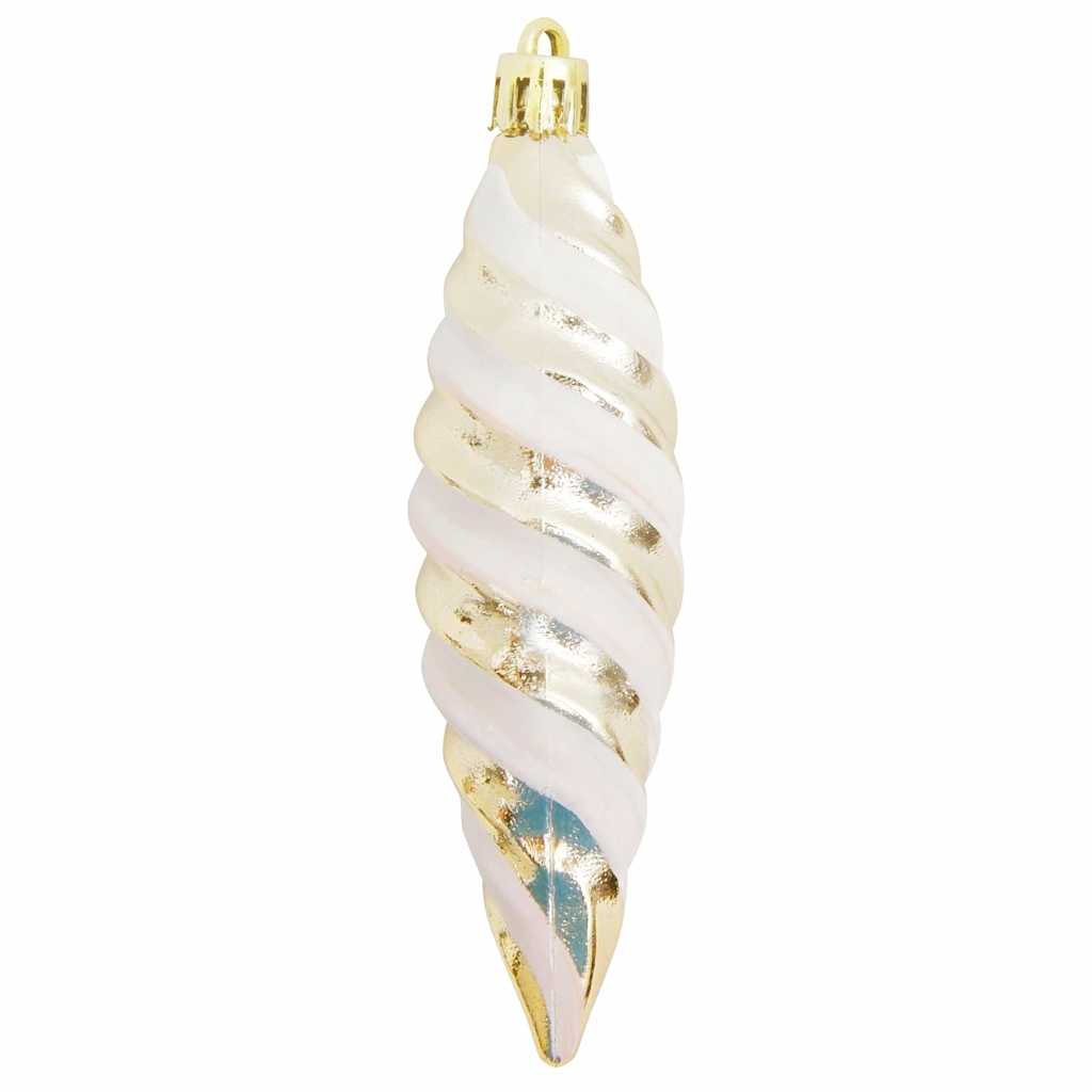Christmas Spiral Shape Ball 40 pcs Champagne Plastic