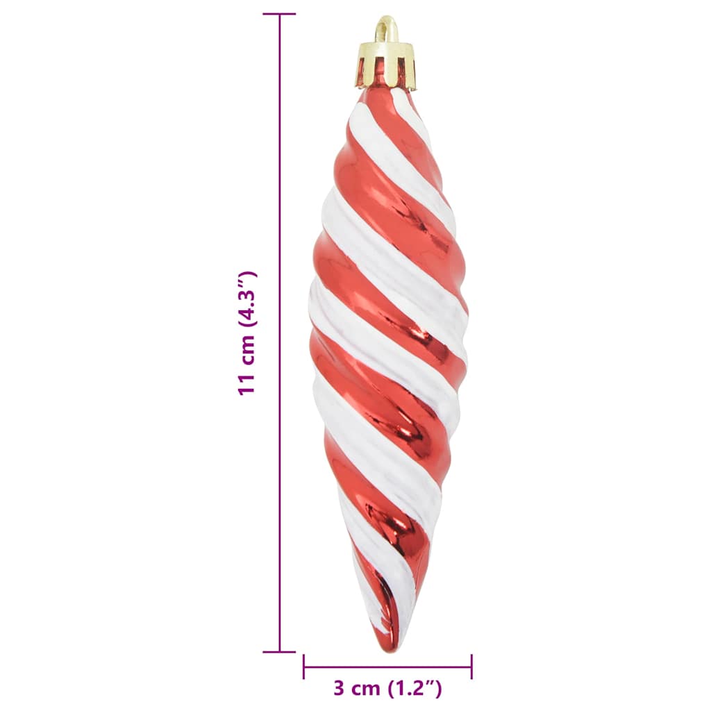 Christmas Spiral Shape Ball 40 pcs Red Plastic