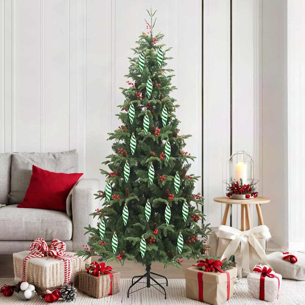 Christmas Spiral Shape Ball 40 pcs Green Plastic