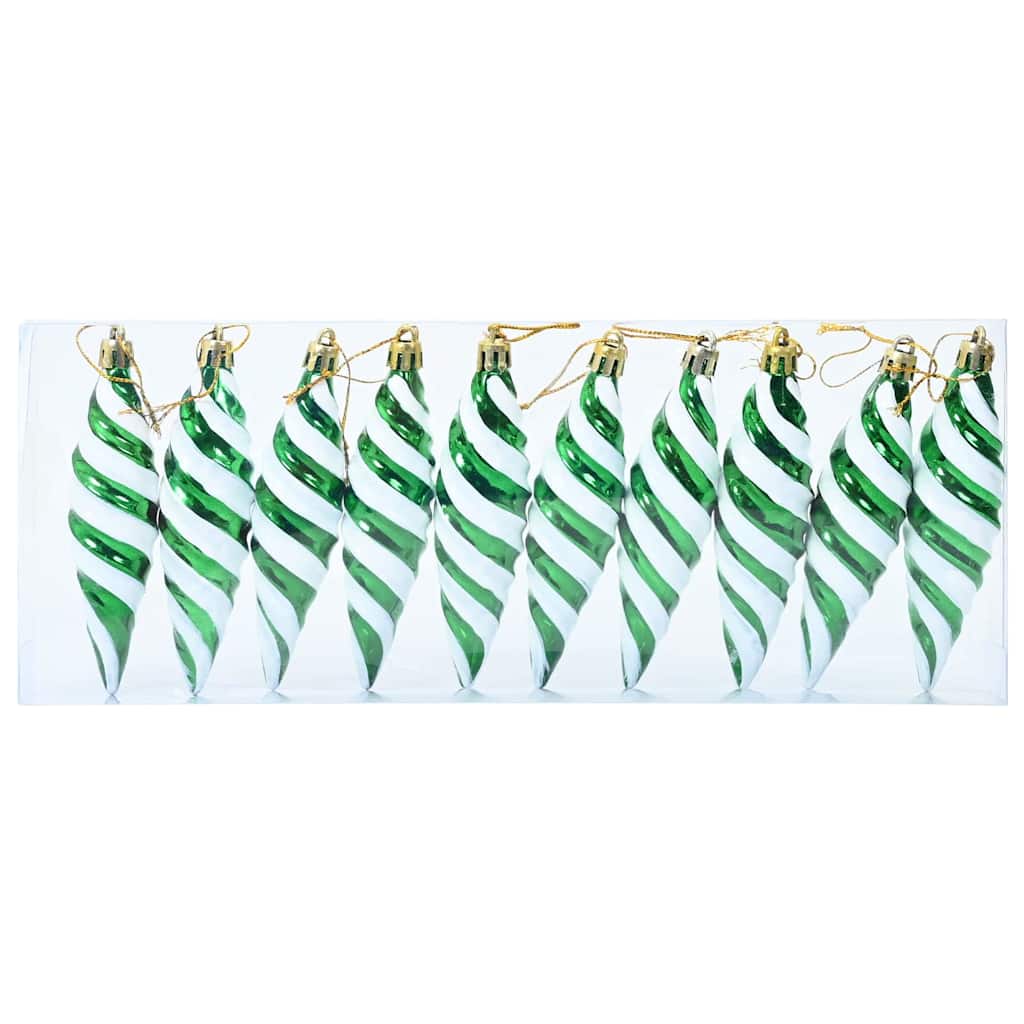 Christmas Spiral Shape Ball 40 pcs Green Plastic