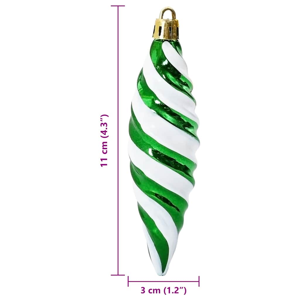 Christmas Spiral Shape Ball 40 pcs Green Plastic