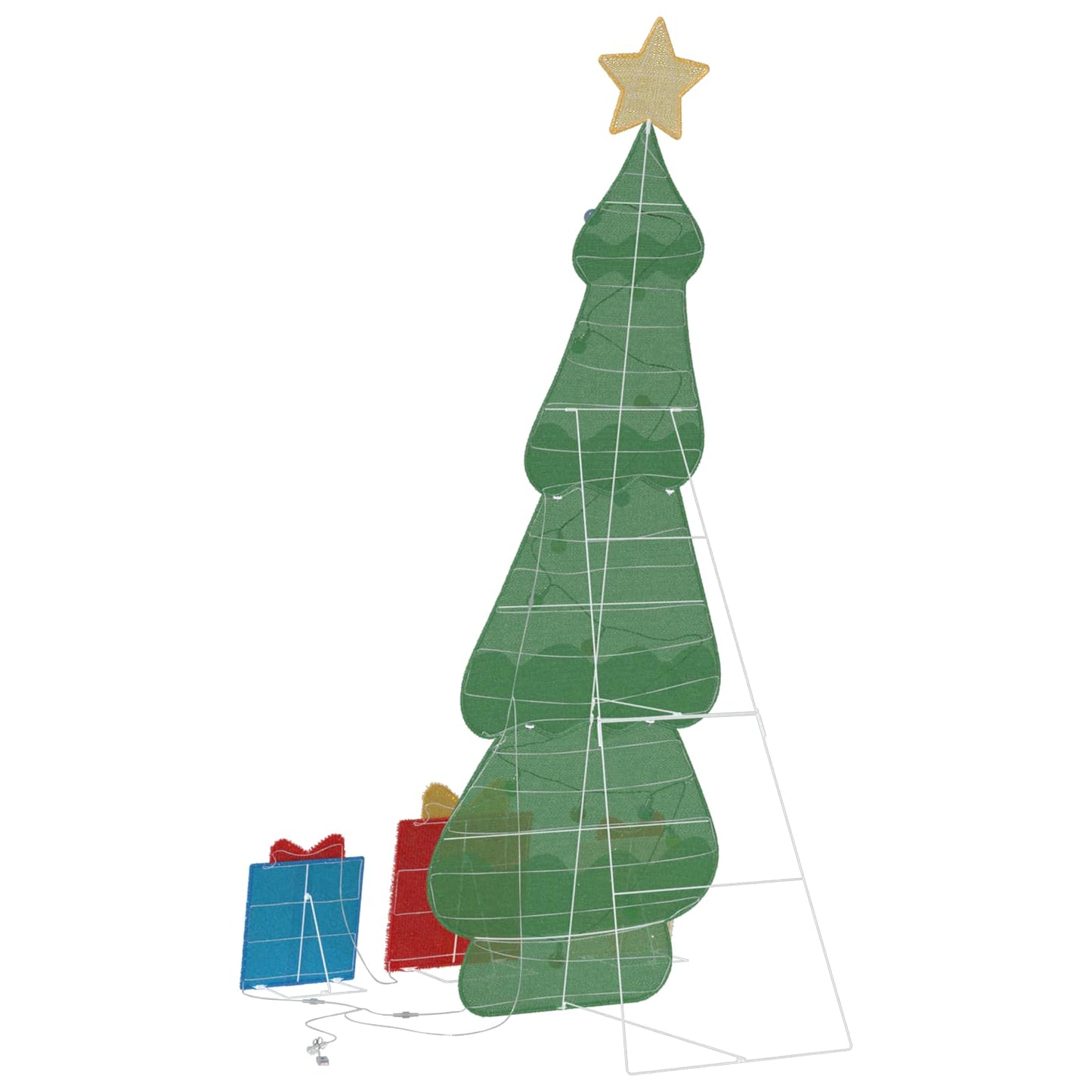 Lighted Christmas Tree with 3 Gift Boxes 2D Warm White 150 cm