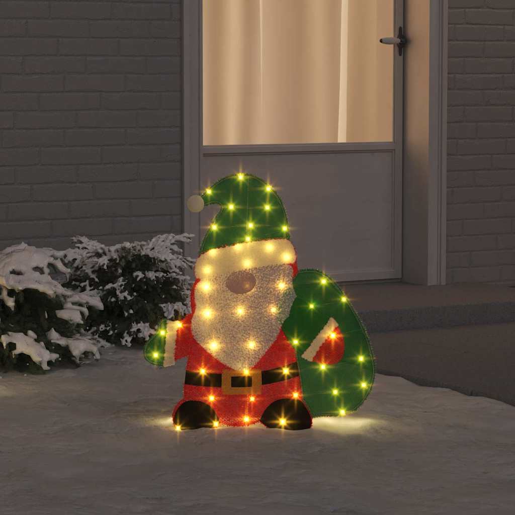 Lighted Santa Claus Warm White 70 x 62 cm Tinsel Fabric