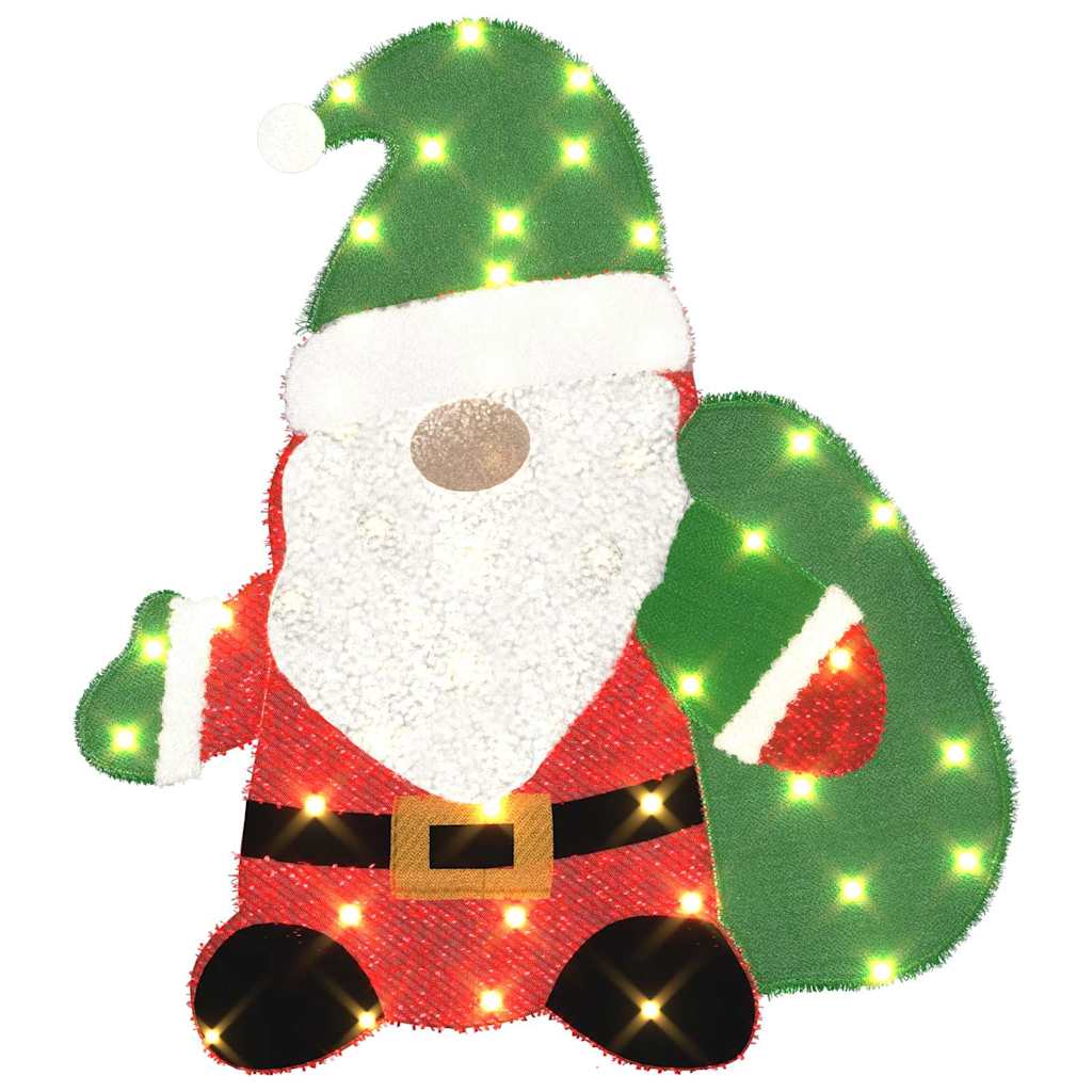 Lighted Santa Claus Warm White 70 x 62 cm Tinsel Fabric