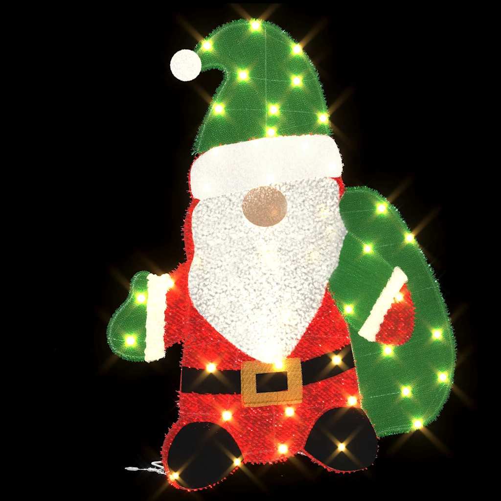 Lighted Santa Claus Warm White 70 x 62 cm Tinsel Fabric