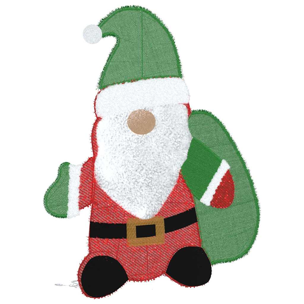 Lighted Santa Claus Warm White 70 x 62 cm Tinsel Fabric