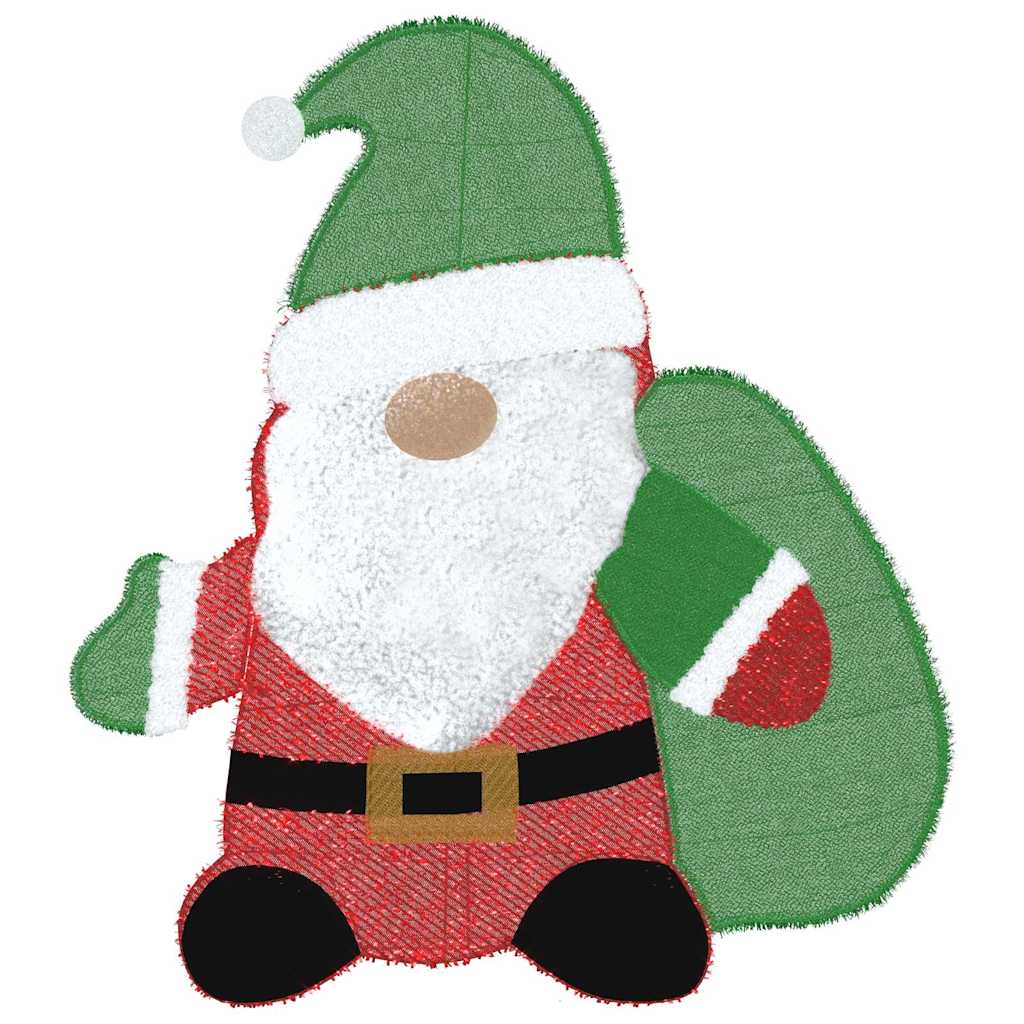 Lighted Santa Claus Warm White 70 x 62 cm Tinsel Fabric