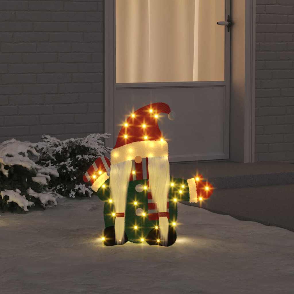 Lighted Gnome with 60 LEDs Warm White 71 x 64 cm Tinsel Fabric