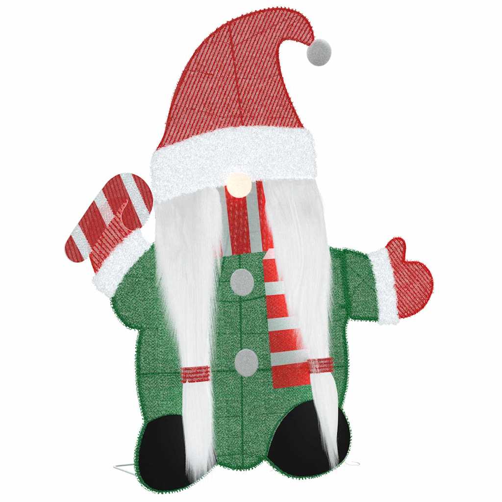 Lighted Gnome with 60 LEDs Warm White 71 x 64 cm Tinsel Fabric