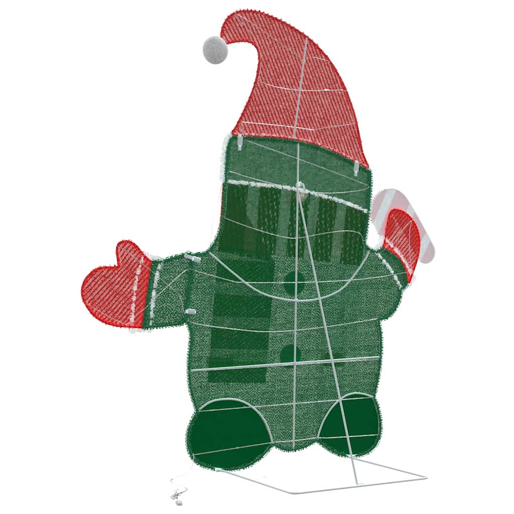 Lighted Gnome with 60 LEDs Warm White 71 x 64 cm Tinsel Fabric