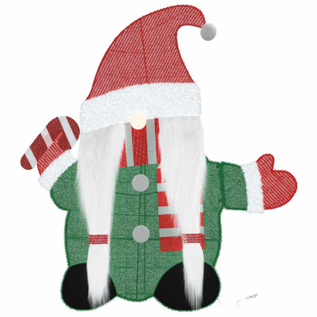 Lighted Gnome with 60 LEDs Warm White 71 x 64 cm Tinsel Fabric