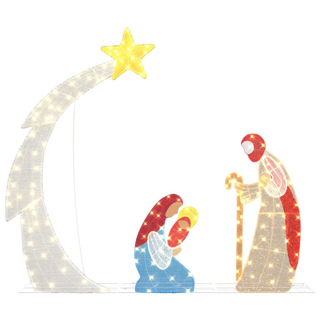 Nativity Scene LEDs Warm White 149 x 32 x 127.5 cm Polyester