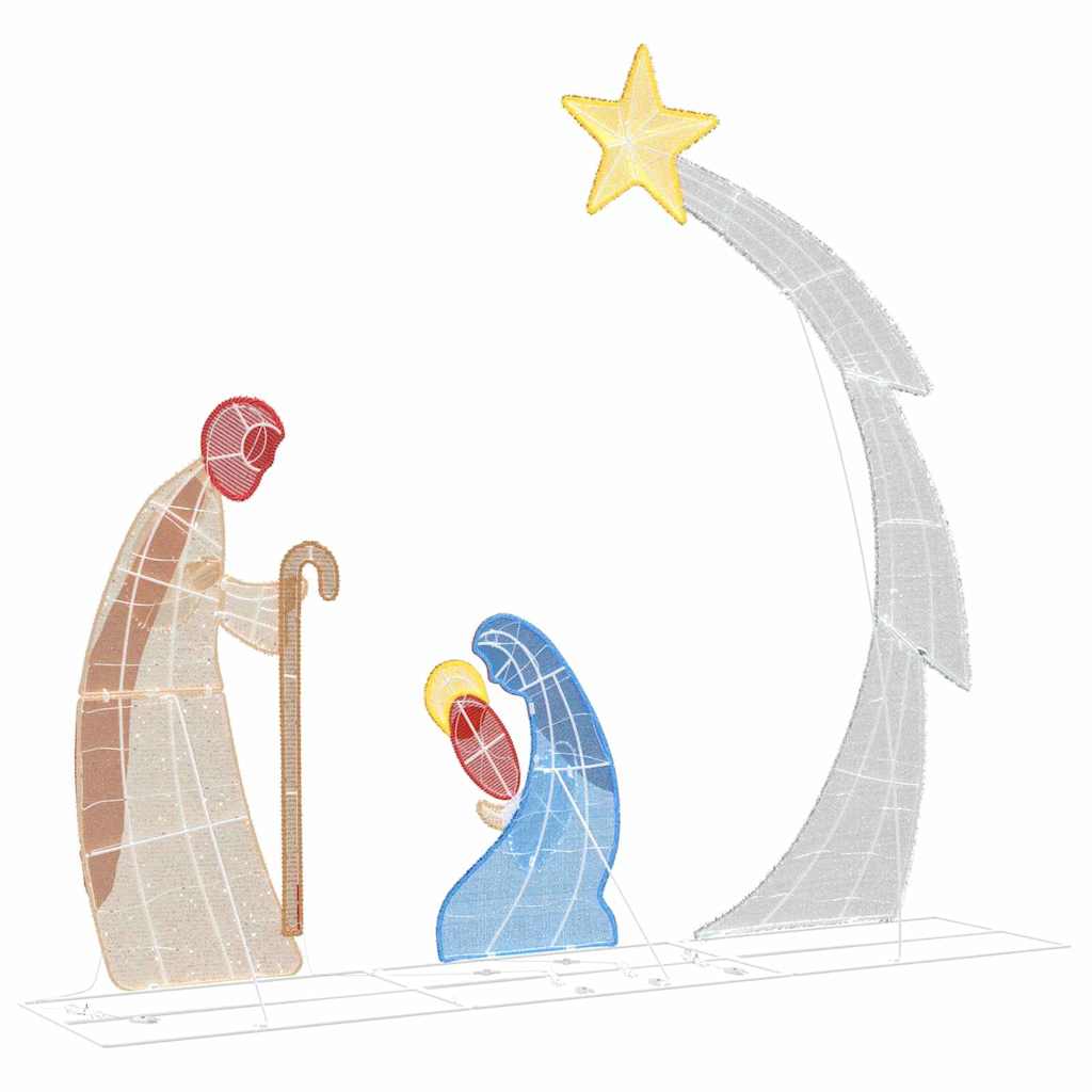 Nativity Scene LEDs Warm White 149 x 32 x 127.5 cm Polyester