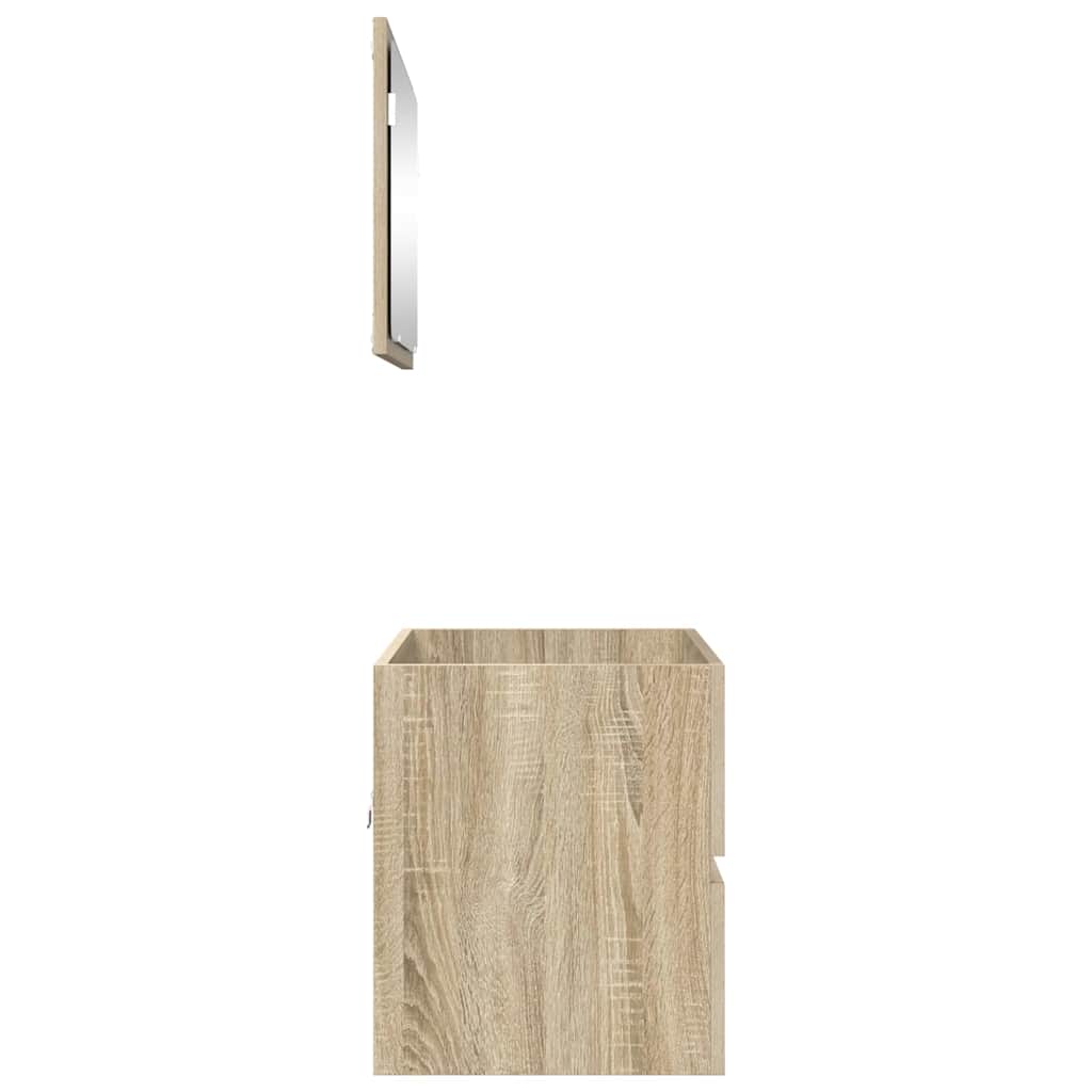 Bathroom Furniture Set with Drawer Sonoma Oak Engineered Wood
