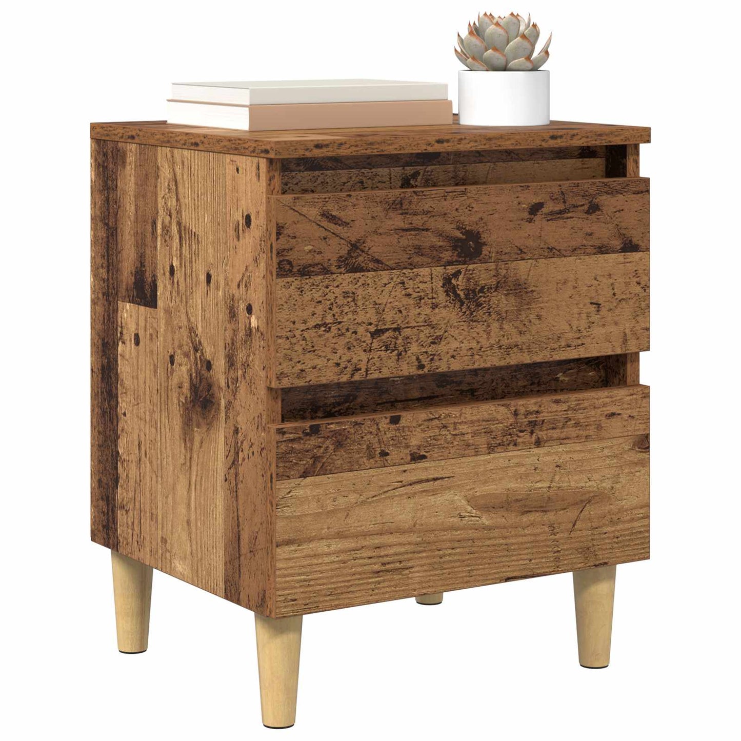 Bed Cabinet Old Wood 40 x 35 x 50 cm Engineered Wood