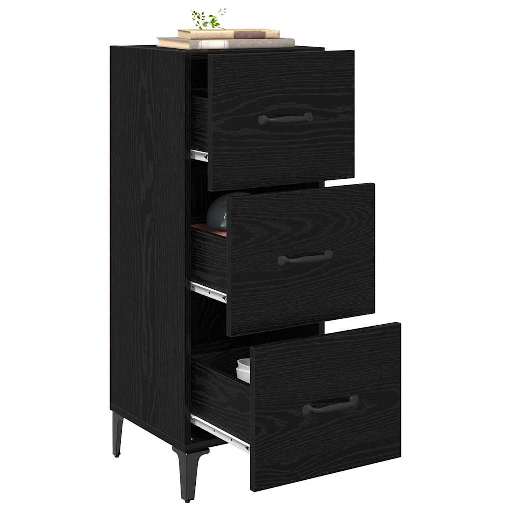 Sideboard Black Oak 34.5 x 34 x 90 cm Engineered Wood