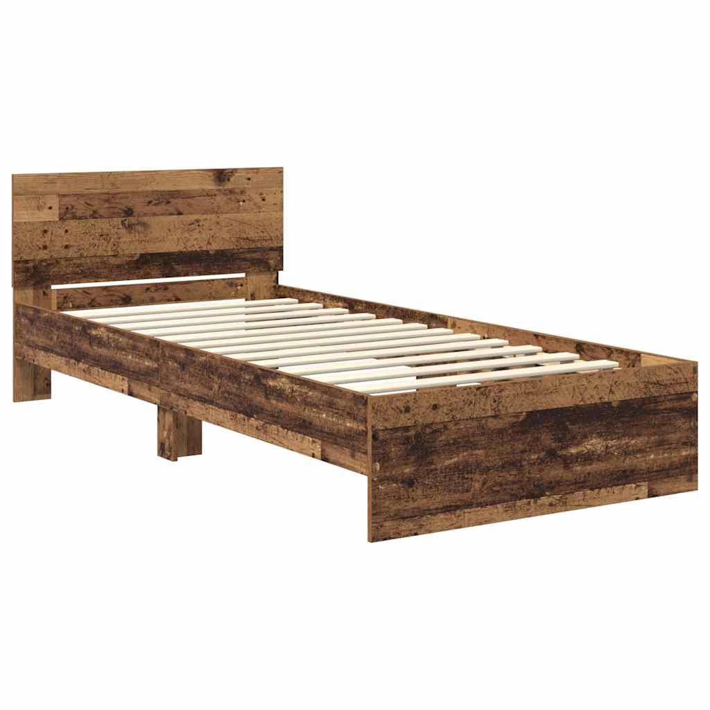 Bed Frame with Headboard Old Wood 100 x 200 cm Engineered Wood
