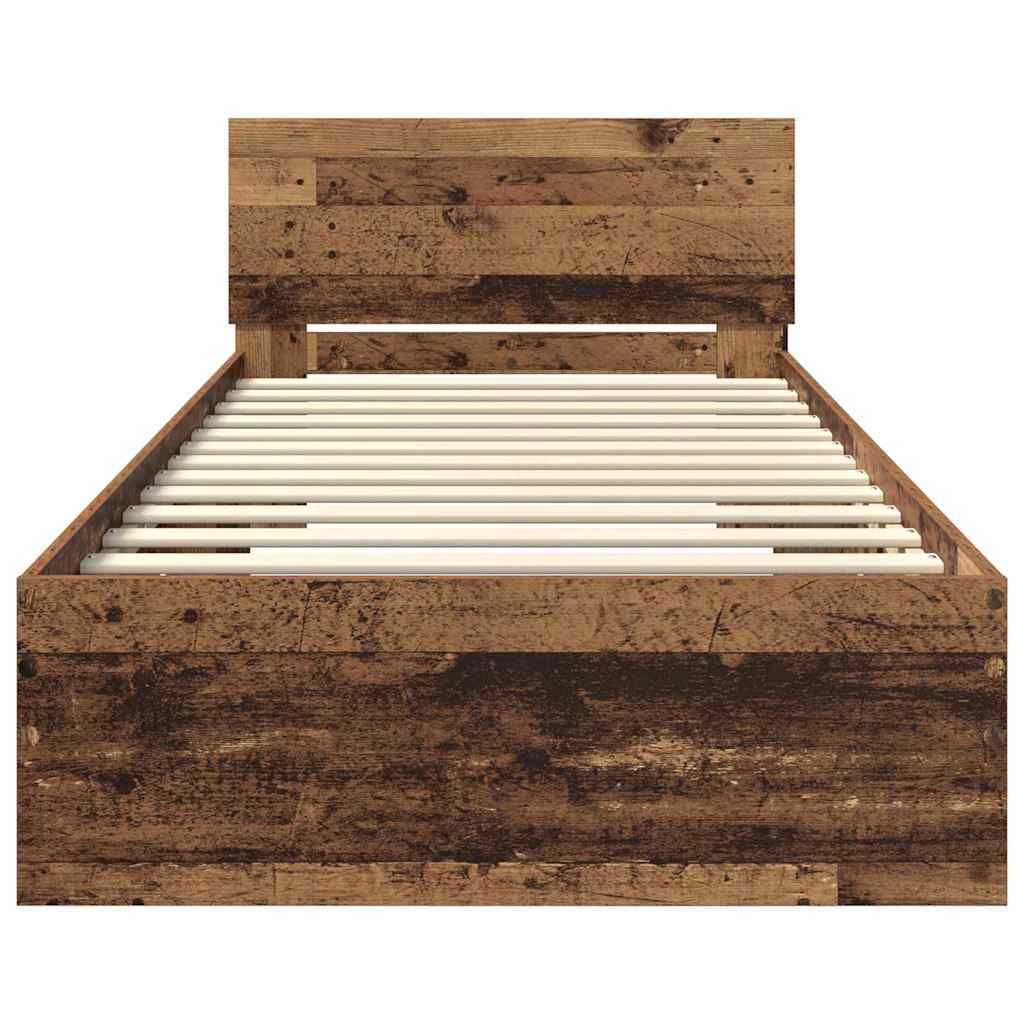 Bed Frame with Headboard Old Wood 100 x 200 cm Engineered Wood
