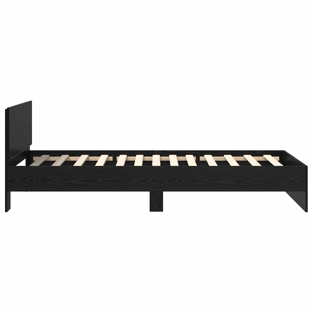 Bed Frame with Headboard Black Oak 100 x 200 cm Engineered Wood
