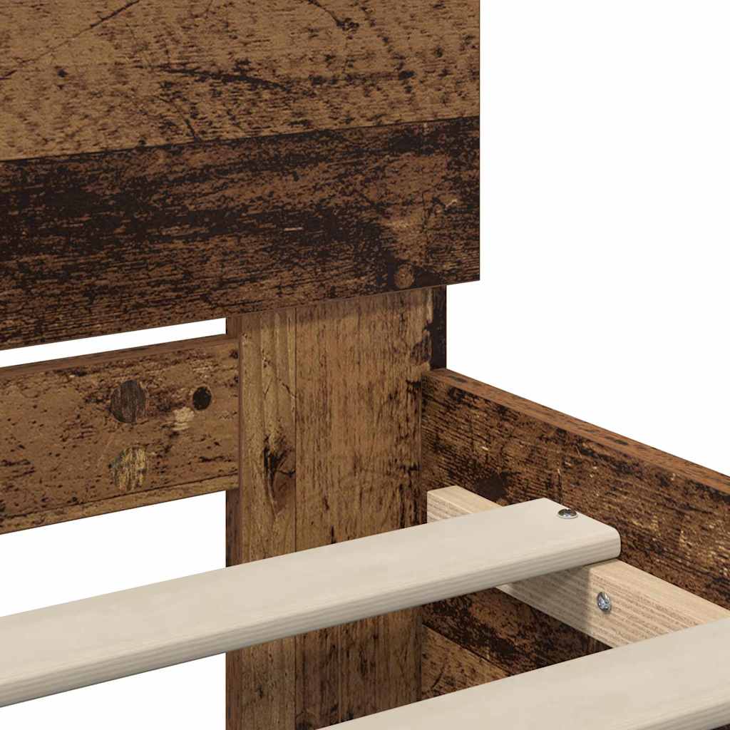 Bed Frame with Headboard Old Wood 90 x 200 cm Engineered Wood