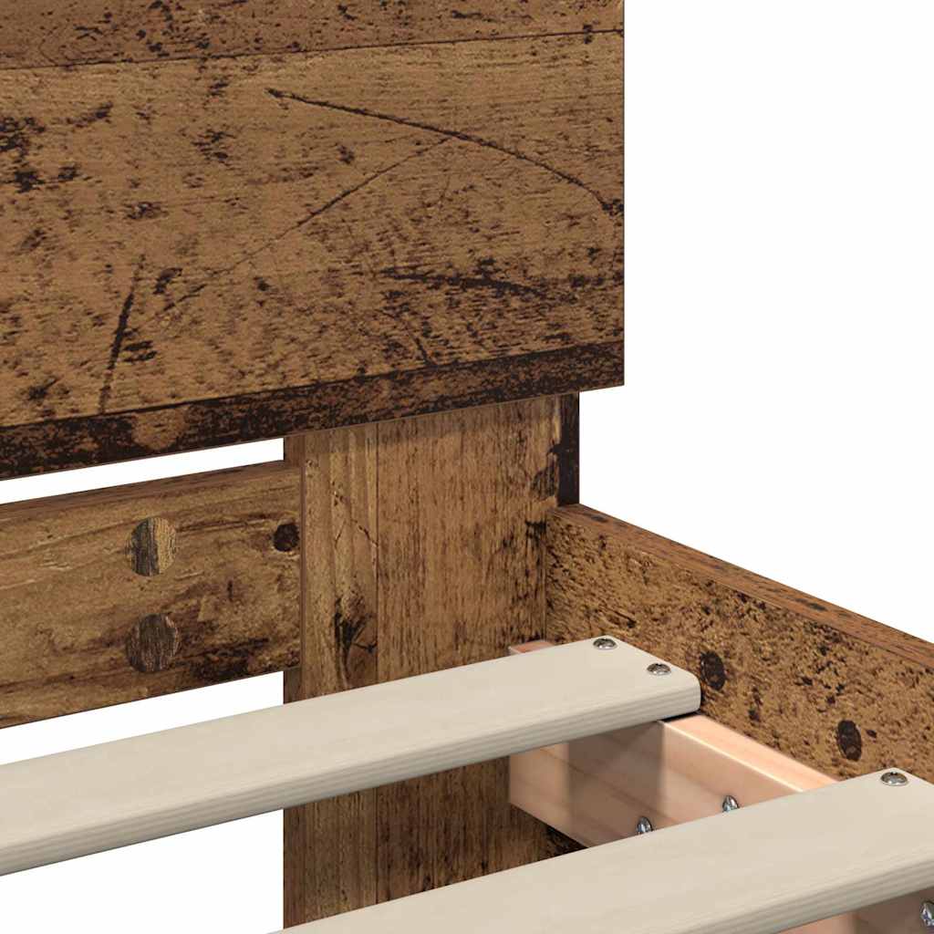 Bed Frame with Headboard Old Wood 75 x 190 cm Engineered Wood