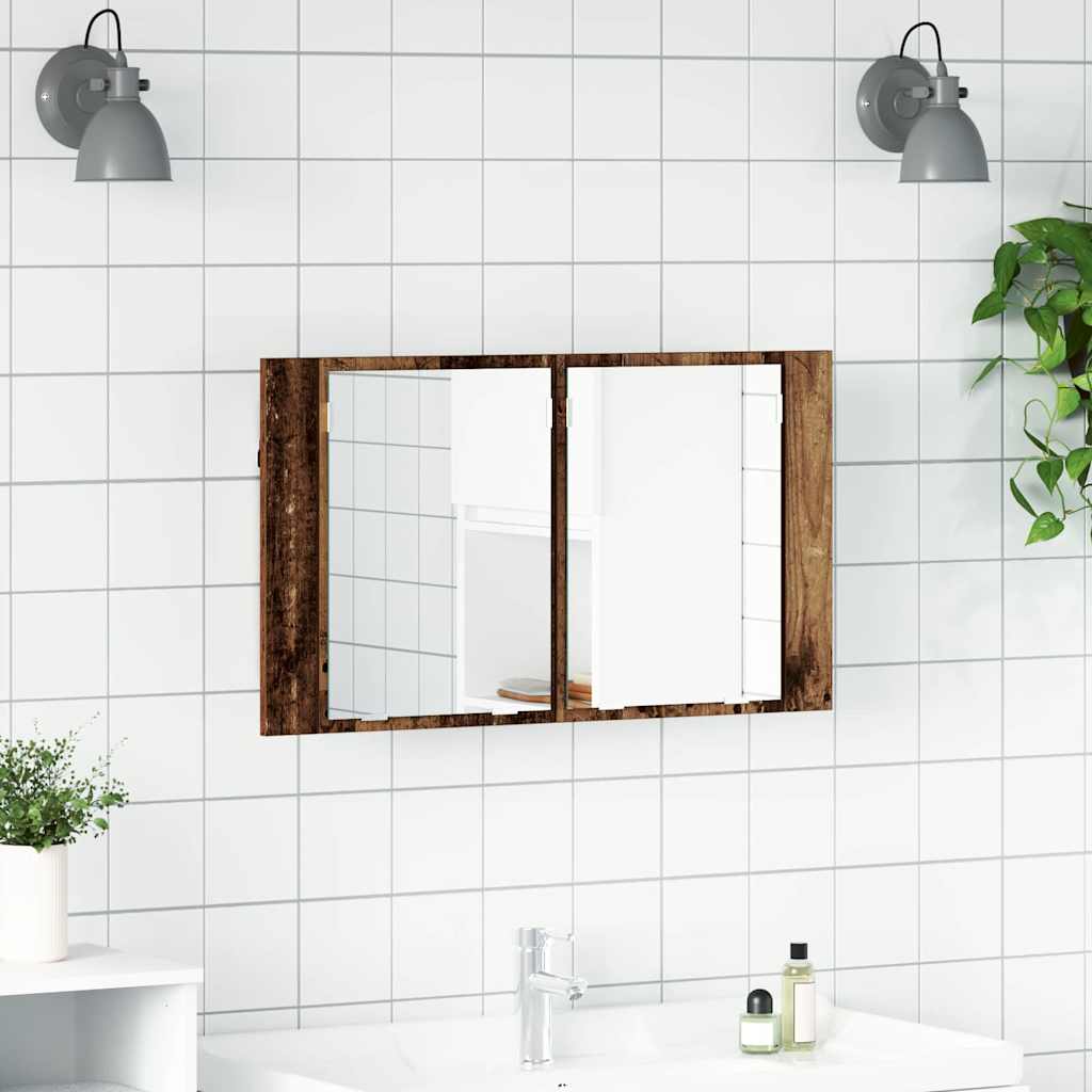 Bathroom Mirror Cabinet with Shelf Old Wood 80 x 12 x 45 cm