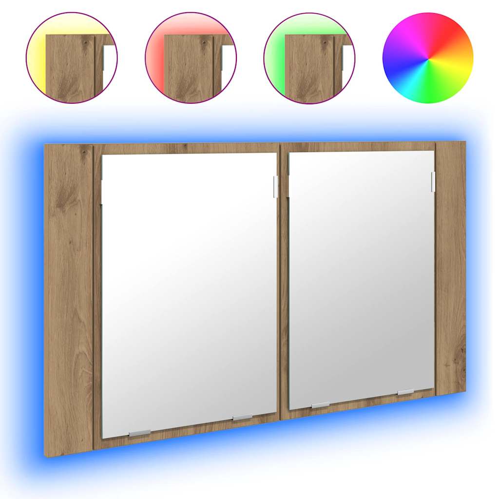 Bathroom Mirror Cabinet Artisan Oak 80 x 12 x 45 cm