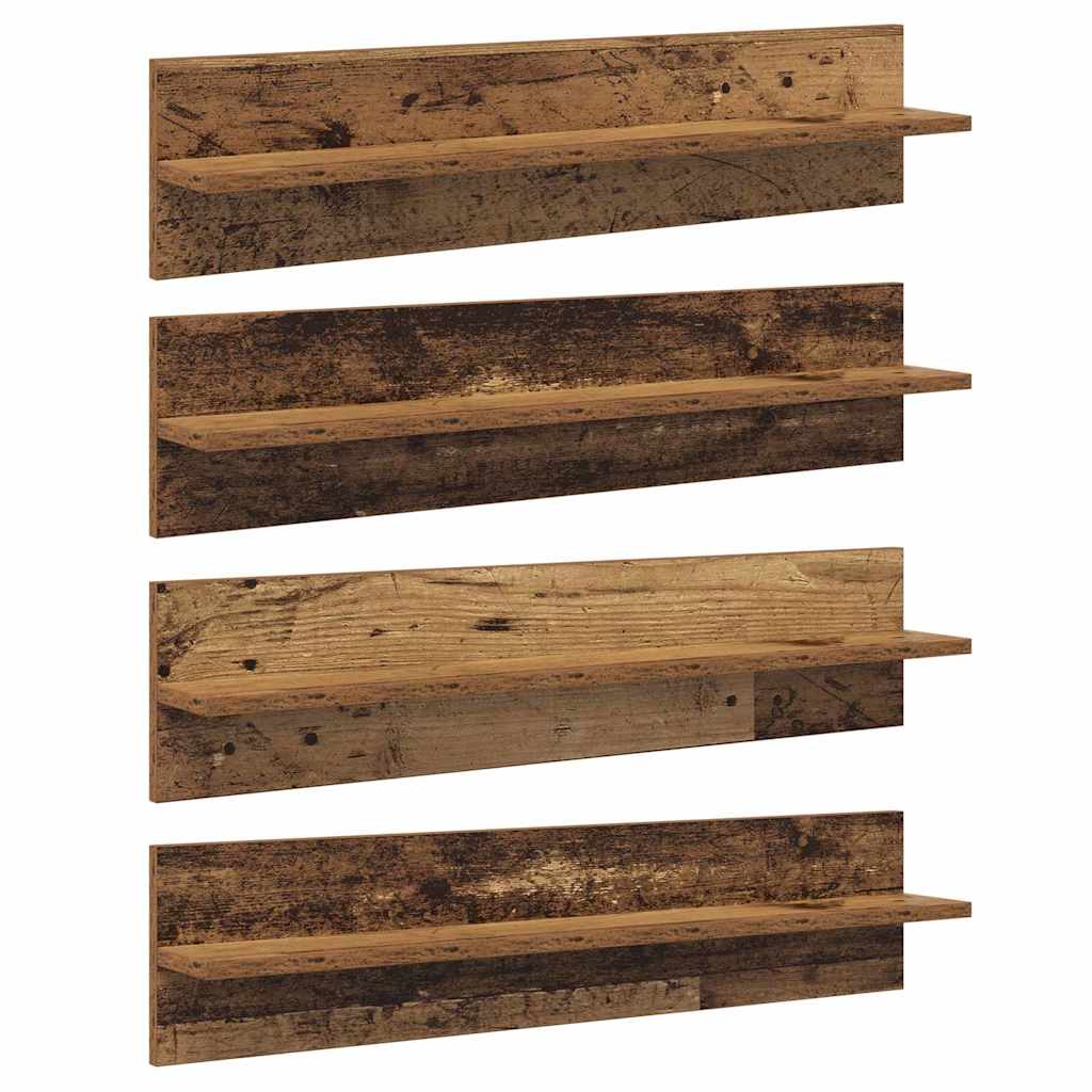 Wall Shelves 4 pcs Old Wood 80 x 11.5 x 18 cm Engineered Wood