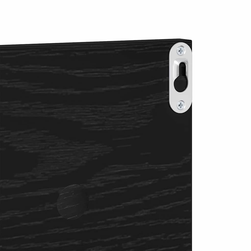 Wall Shelves Wall-Mounted 4 pcs Black Oak 80 x 11.5 x 18 cm